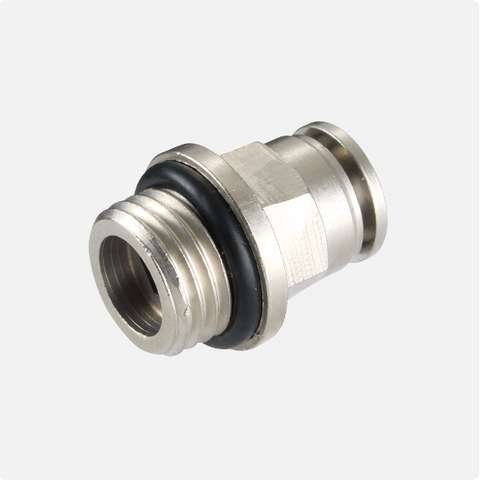 Male BSPP Metric Push Fit Stud - All Metal
