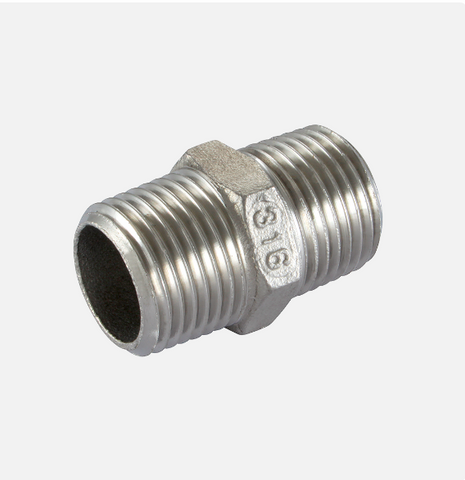 Stainless Steel Equal Hexagonal Male Nipple, BSPT