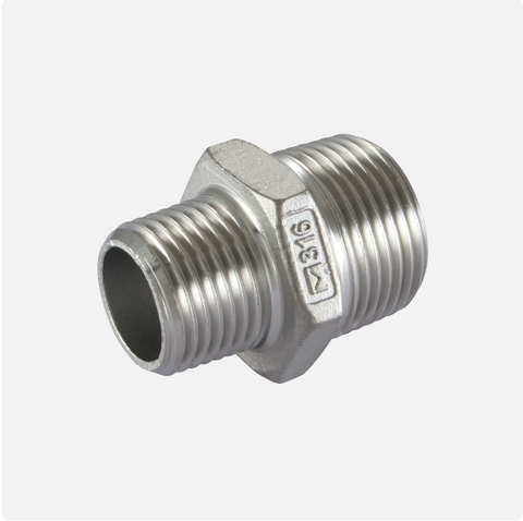 Stainless Steel Reducing Hexagon Male Nipple, BSPT
