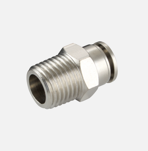 Male BSPT Metric Push Fit Stud - All Metal