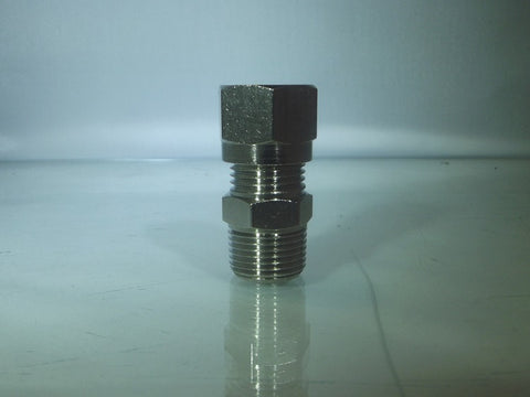 Male Compression Stud, BSPT, Nickel Plated Brass, Metric