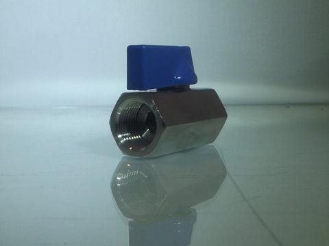 Stainless Steel Mini Ball Valve, Female x Female, BSPP
