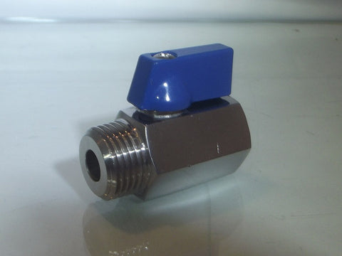 Stainless Steel Mini Ball Valve, Male x Female