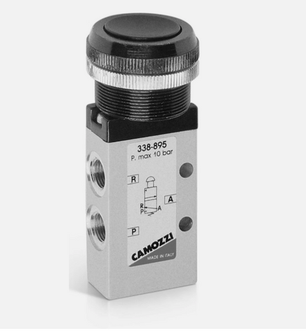 Camozzi 338-895 Push Button Valve 3/2 1/8" BSP