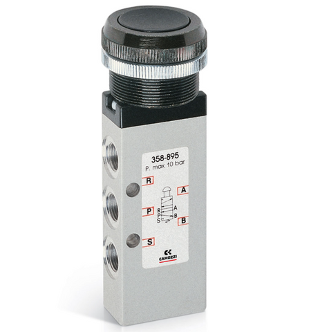 Camozzi 358-895 Push Button Valve 5/2 1/8" BSP