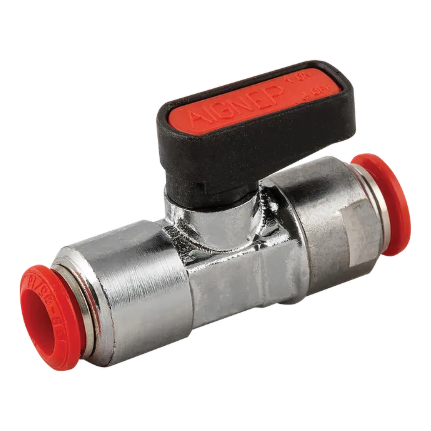 Push In Manual Shut-off Valve, Metal Body
