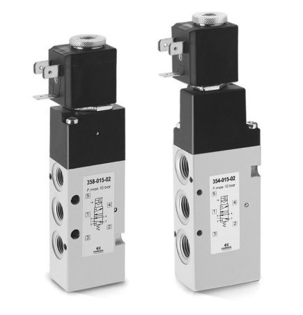 Camozzi 354-015-02 Solenoid Spring Valve 5/2 1/4" BSP