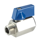 Stainless Steel Mini Ball Valve, Male x Female