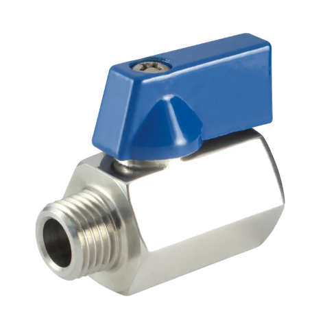 Stainless Steel Mini Ball Valve, Male x Female
