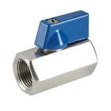 Stainless Steel Mini Ball Valve, Female x Female, BSPP