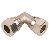 Compression Elbow, Nickel Plated Brass, Metric