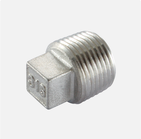 Stainless Steel Square Head Male Plug, BSPT