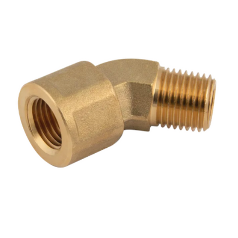 Equal Male BSPT x Female BSPP 45° Elbow, Brass