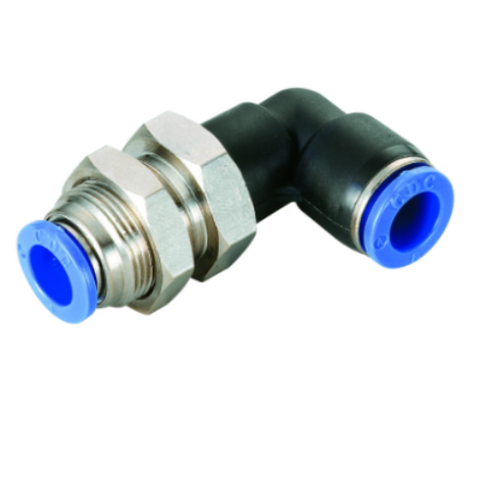 Bulkhead to Push Fit Union Swivel Elbow