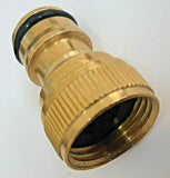 BSP Female Brass Click Adaptor - Fits Hozelock