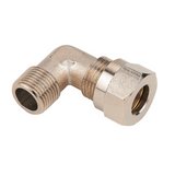 Male Compression Elbow, BSPT, Nickel Plated Brass, Metric
