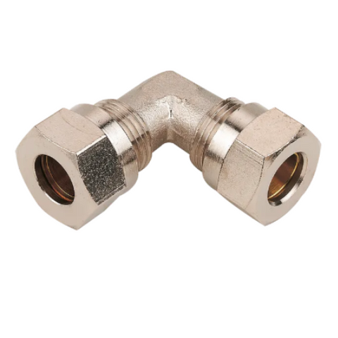 Compression Elbow, Nickel Plated Brass, Metric