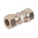 Compression Straight Connector, Nickel Plated Brass, Metric