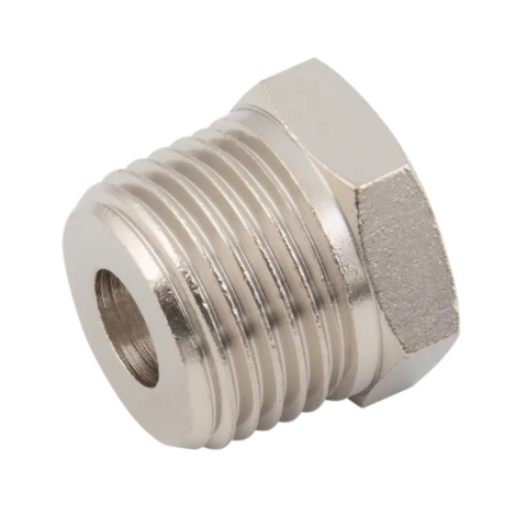 Male-Female Reducing Bush - Nickel Plated Brass, BSPT