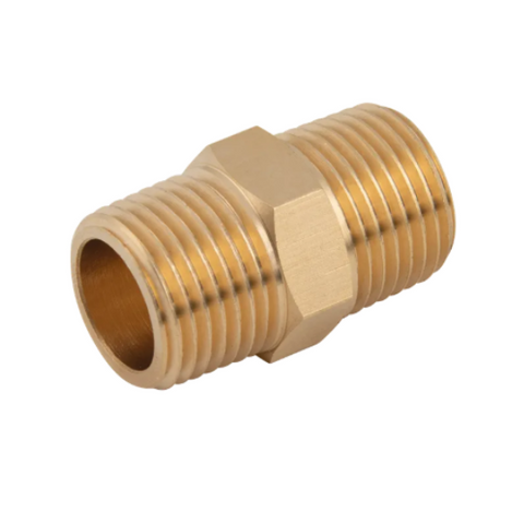 Male NPT Equal Nipple, Brass