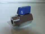 Stainless Steel Mini Ball Valve, Male x Female