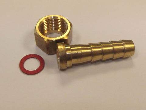 Female Swivel Nut x Hosetails, with Fibre Washer, BSPP