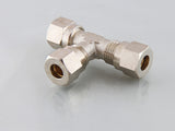 Compression Tee, Nickel Plated Brass, Metric