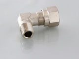 Male Compression Elbow, BSPT, Nickel Plated Brass, Metric