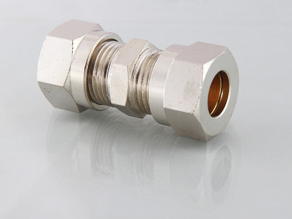 Straight Thread Compression Compression Straight Connector, Nickel Plated Brass, Metric – Context ...